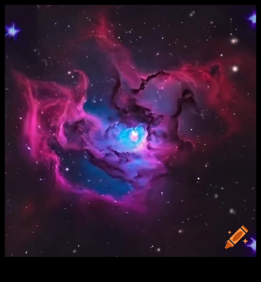 سواريه مرصعه بالنجوم: احتفال سماوي وسط تألق السديم في العالم الكوني